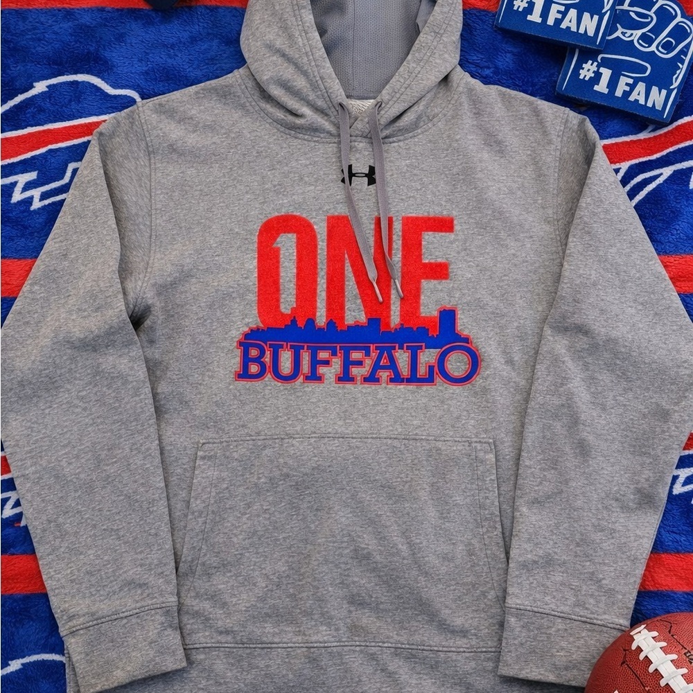ONE Buffalo Gray Hoodie | Size Medium | Buffalo NY Graphic Sweatshirt